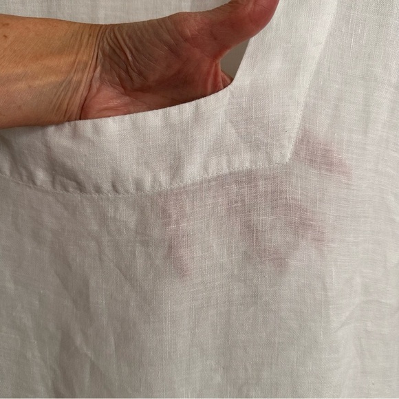 HARIS COTTON White Linen Shift Dress Relaxed Fit Beachy Coastal Size Small - Picture 10 of 12